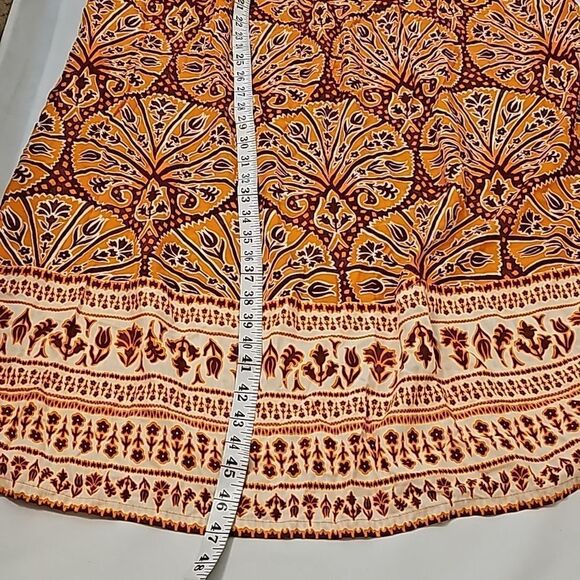 Knox Rose Women's Wide Strap Sleeveless A-Line Dress with orange print s… - Picture 6 of 8